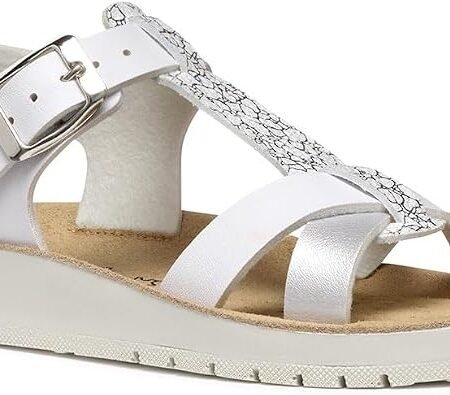 Girls' Silver Embellished Strap Sandals