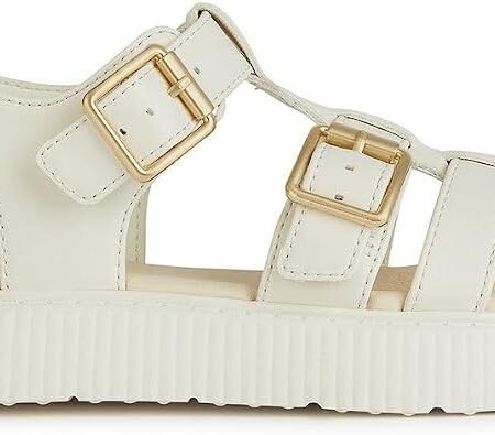 Girls' Ivory Platform Strap Sandals