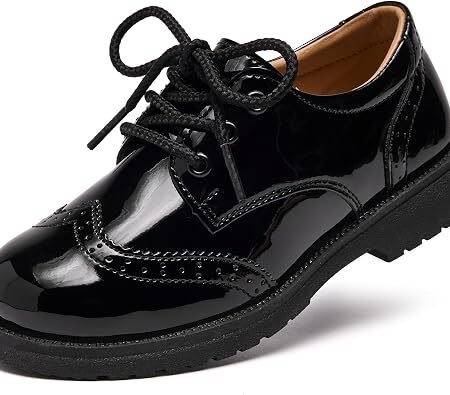 Kids' Shiny Black Formal Dress Shoes