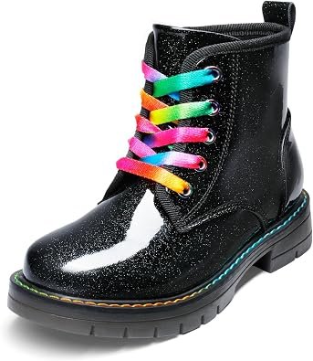 Girls' Glitter Combat Boots