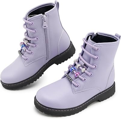 Toddler Combat Boots with Side Zipper