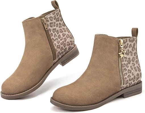 Kids' Glitter Leopard Ankle Booties